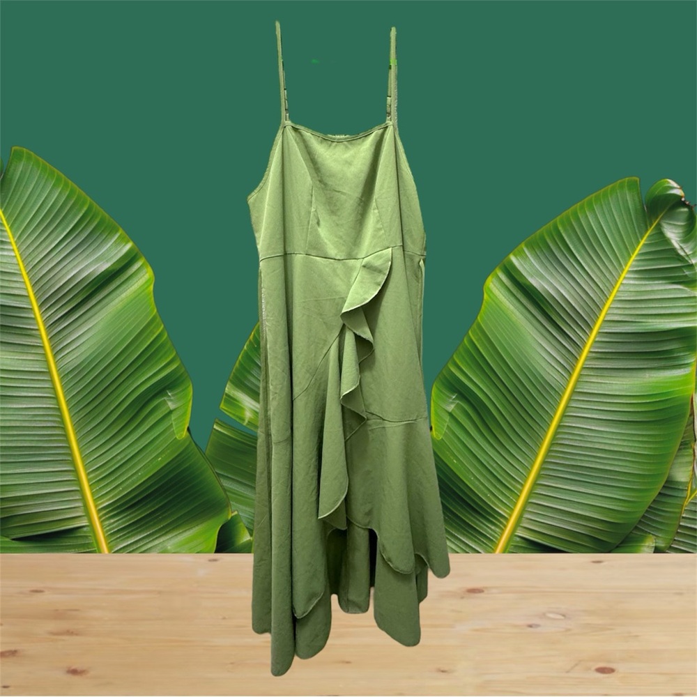 SHEIN Asymmetrical Green Dress